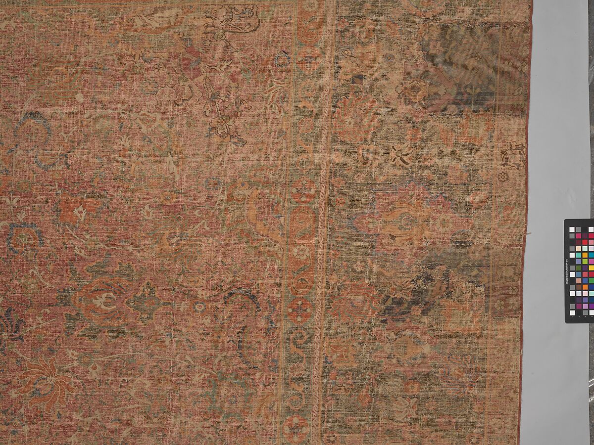 Carpet, Wool (warp, weft and pile); asymmetrically knotted pile