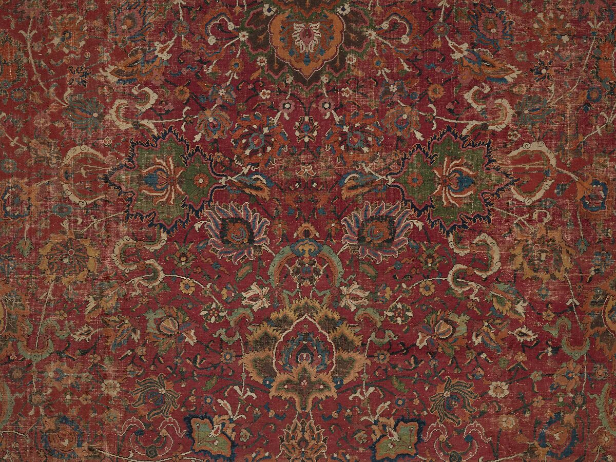 Carpet, Wool (warp, weft and pile); asymmetrically knotted pile