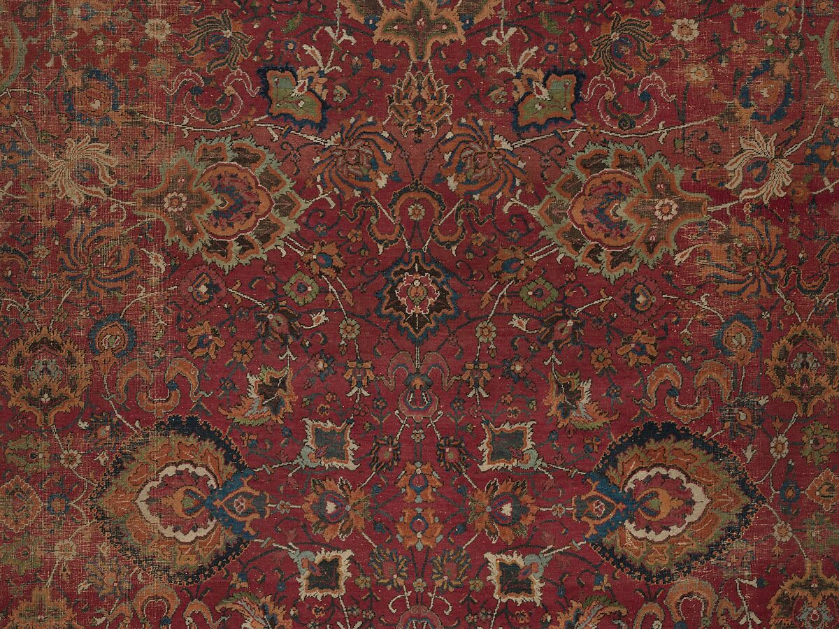 Carpet, Wool (warp, weft and pile); asymmetrically knotted pile