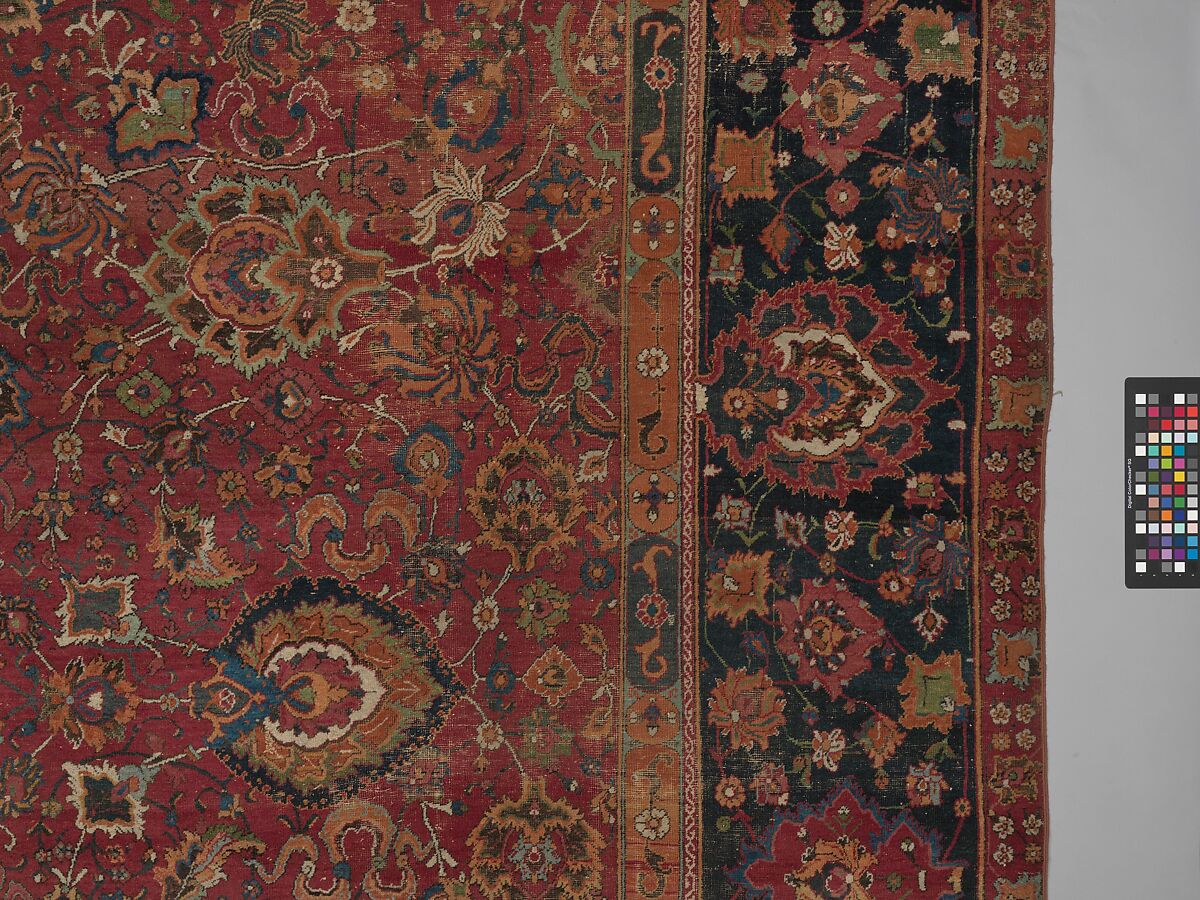Carpet, Wool (warp, weft and pile); asymmetrically knotted pile