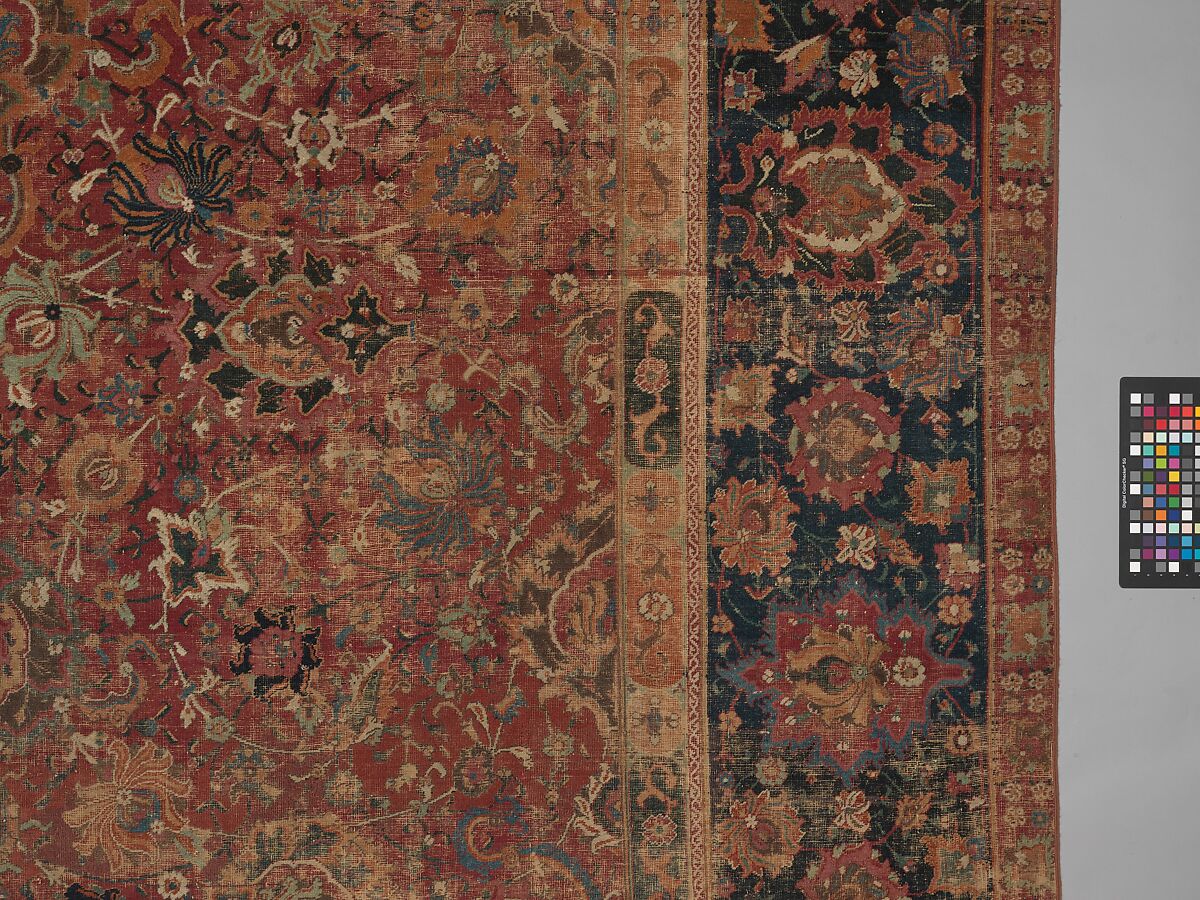 Carpet, Wool (warp, weft and pile); asymmetrically knotted pile