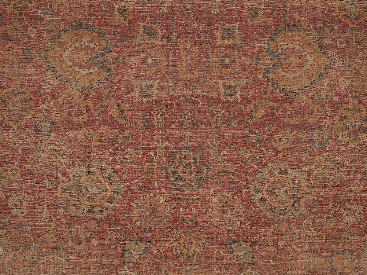 Carpet, Wool (warp, weft and pile); asymmetrically knotted pile