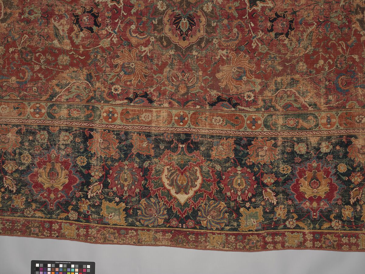 Carpet, Wool (warp, weft and pile); asymmetrically knotted pile