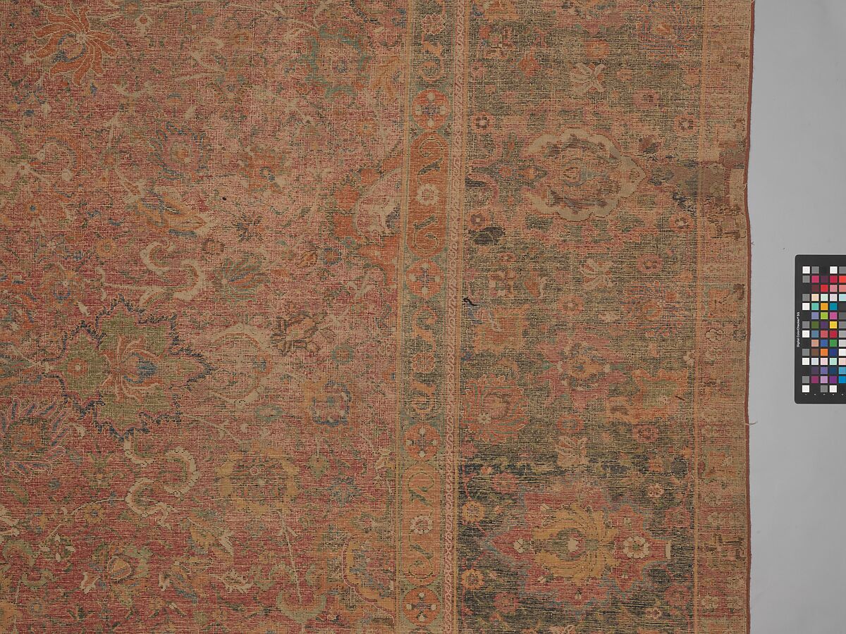 Carpet, Wool (warp, weft and pile); asymmetrically knotted pile