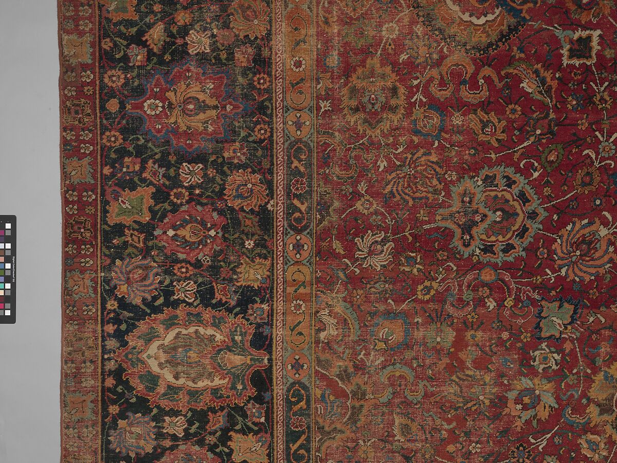 Carpet, Wool (warp, weft and pile); asymmetrically knotted pile