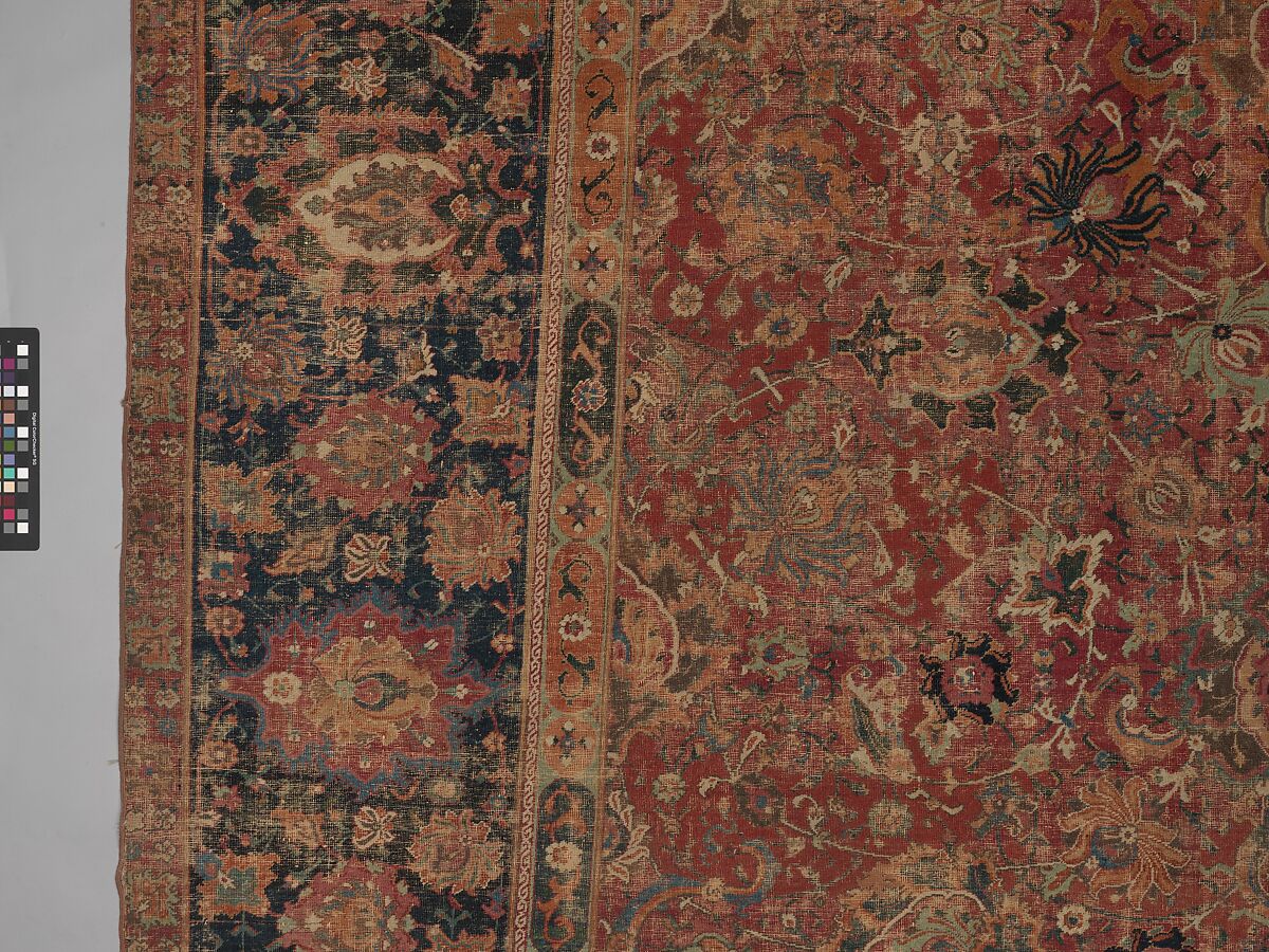 Carpet, Wool (warp, weft and pile); asymmetrically knotted pile