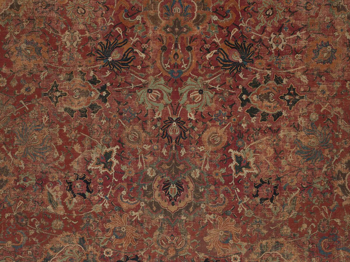 Carpet, Wool (warp, weft and pile); asymmetrically knotted pile