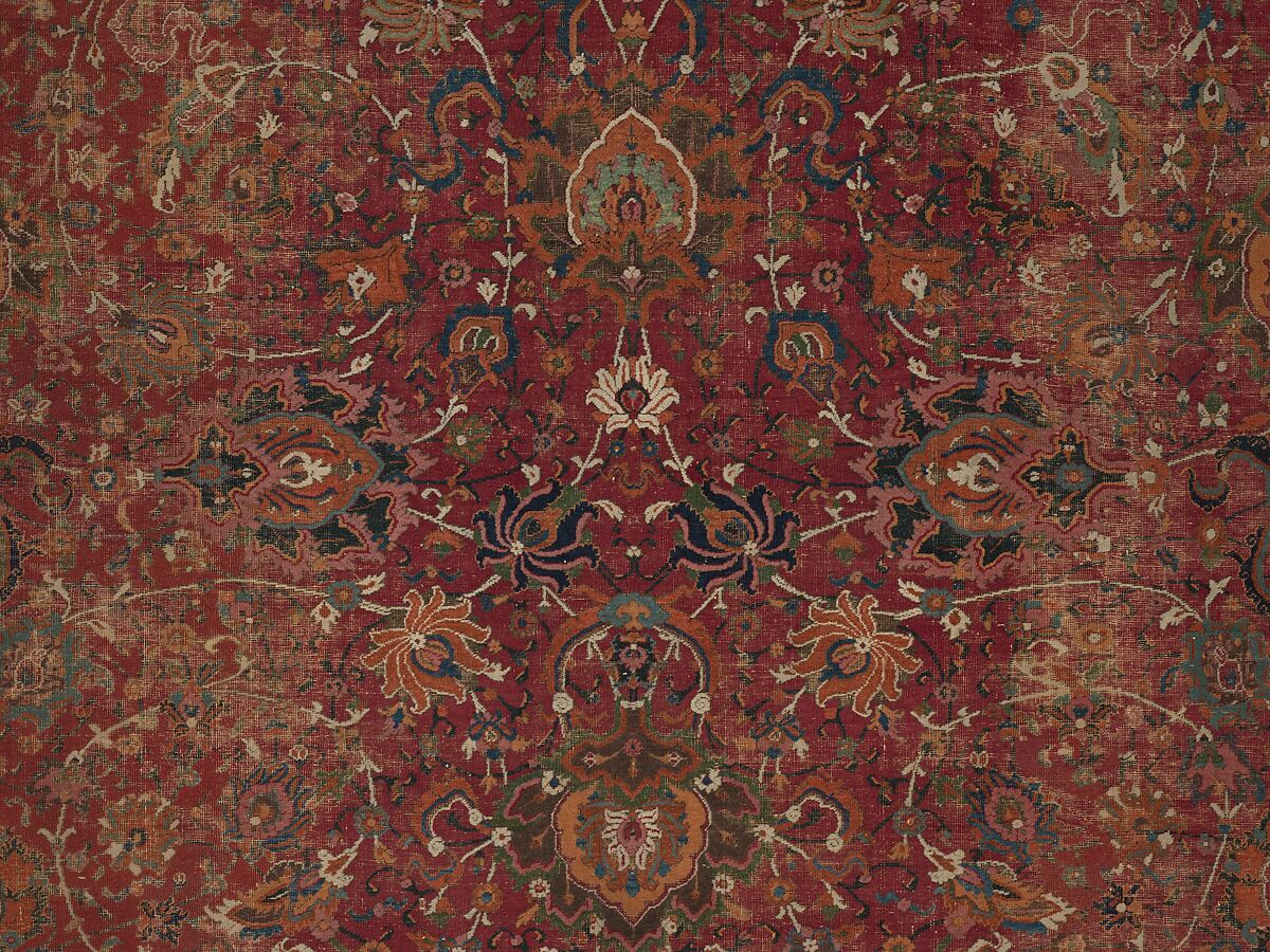Carpet, Wool (warp, weft and pile); asymmetrically knotted pile