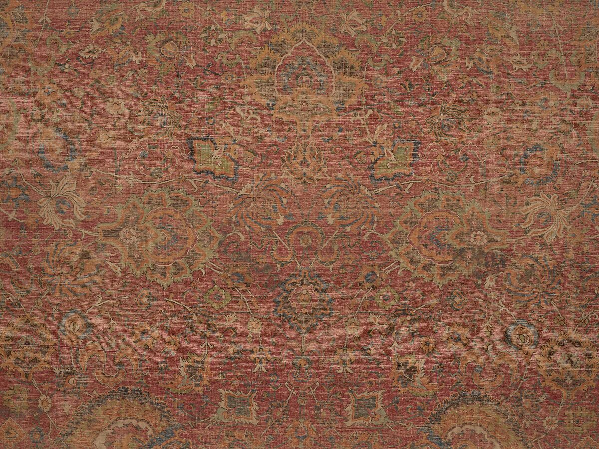 Carpet, Wool (warp, weft and pile); asymmetrically knotted pile