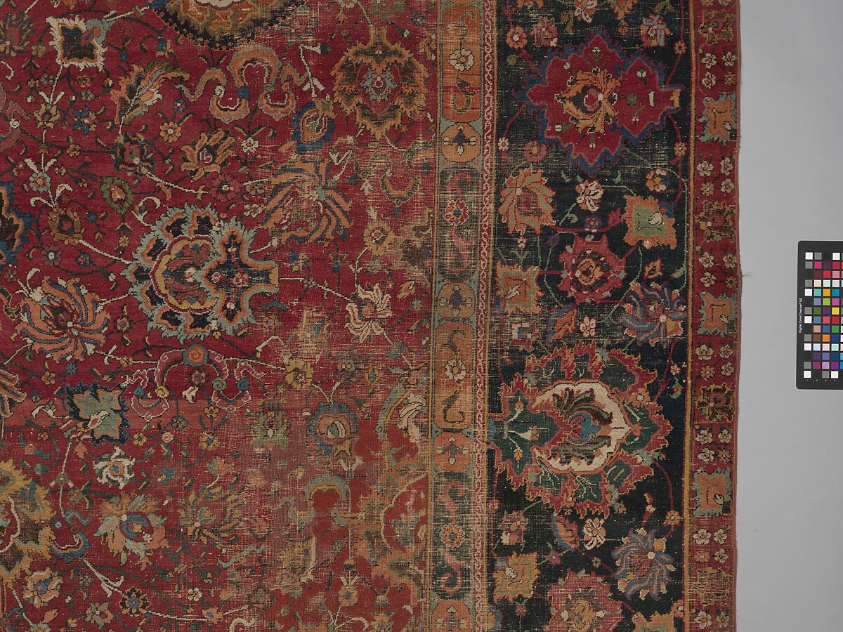 Carpet, Wool (warp, weft and pile); asymmetrically knotted pile