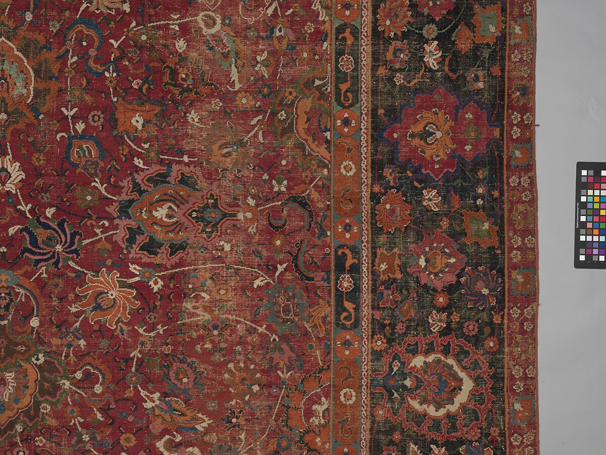 Carpet, Wool (warp, weft and pile); asymmetrically knotted pile