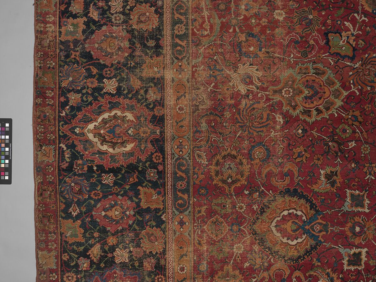 Carpet, Wool (warp, weft and pile); asymmetrically knotted pile