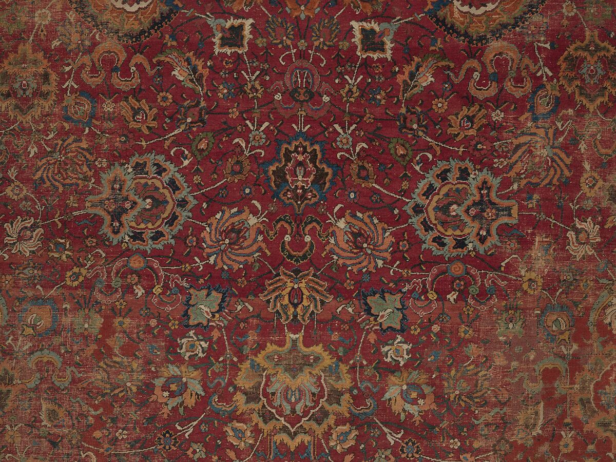 Carpet, Wool (warp, weft and pile); asymmetrically knotted pile