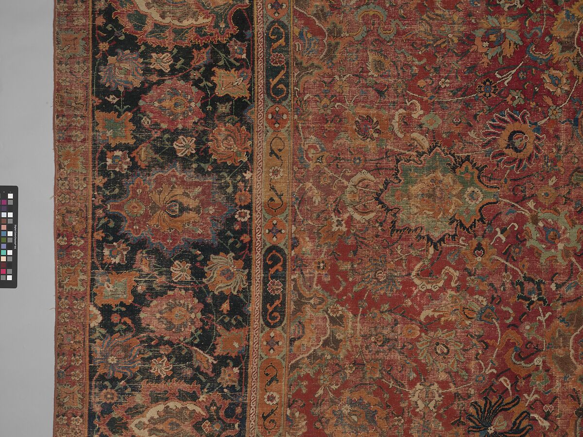 Carpet, Wool (warp, weft and pile); asymmetrically knotted pile