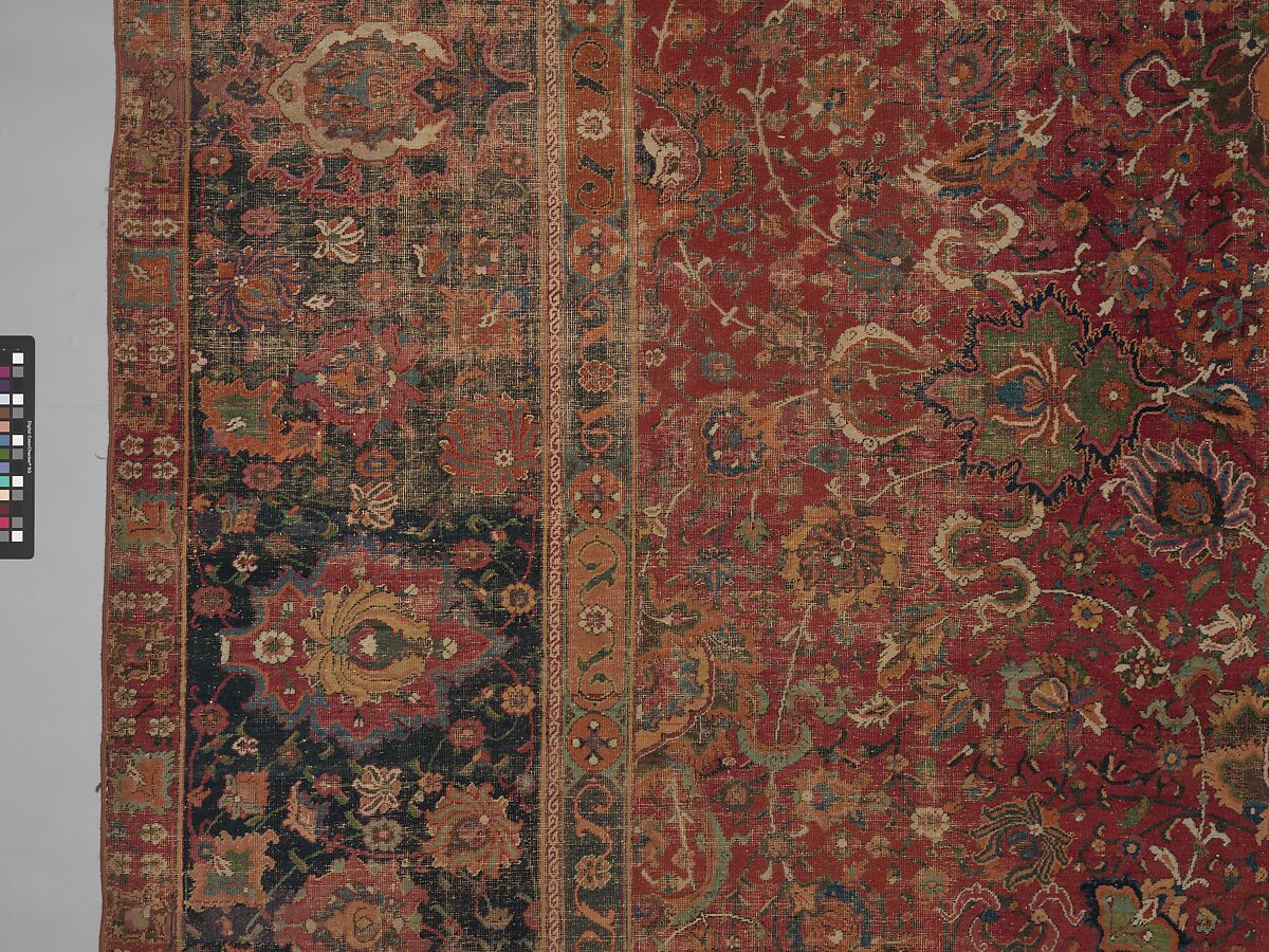 Carpet, Wool (warp, weft and pile); asymmetrically knotted pile