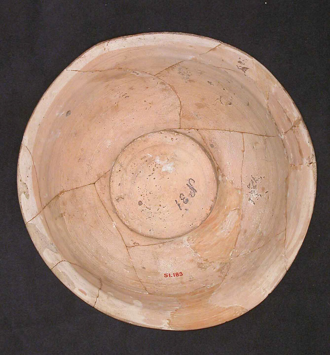 Bowl, Earthenware; painted on opaque white glaze under transparent colorless glaze