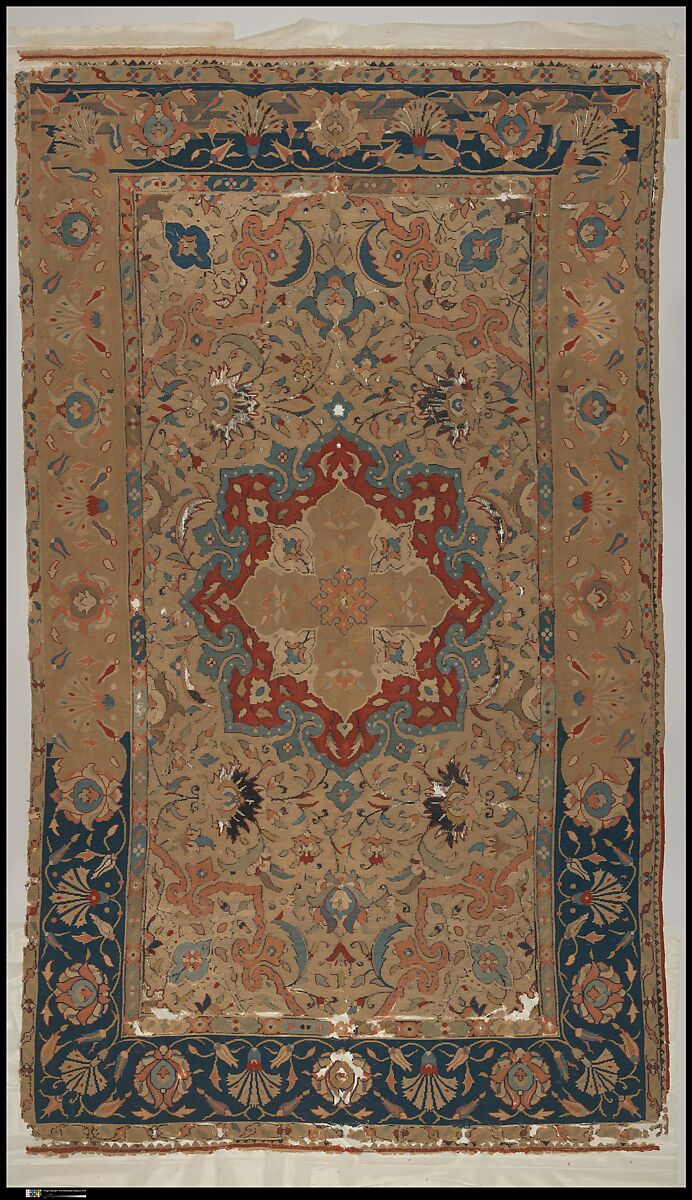 Carpet, Silk, metal wrapped thread; tapestry weave