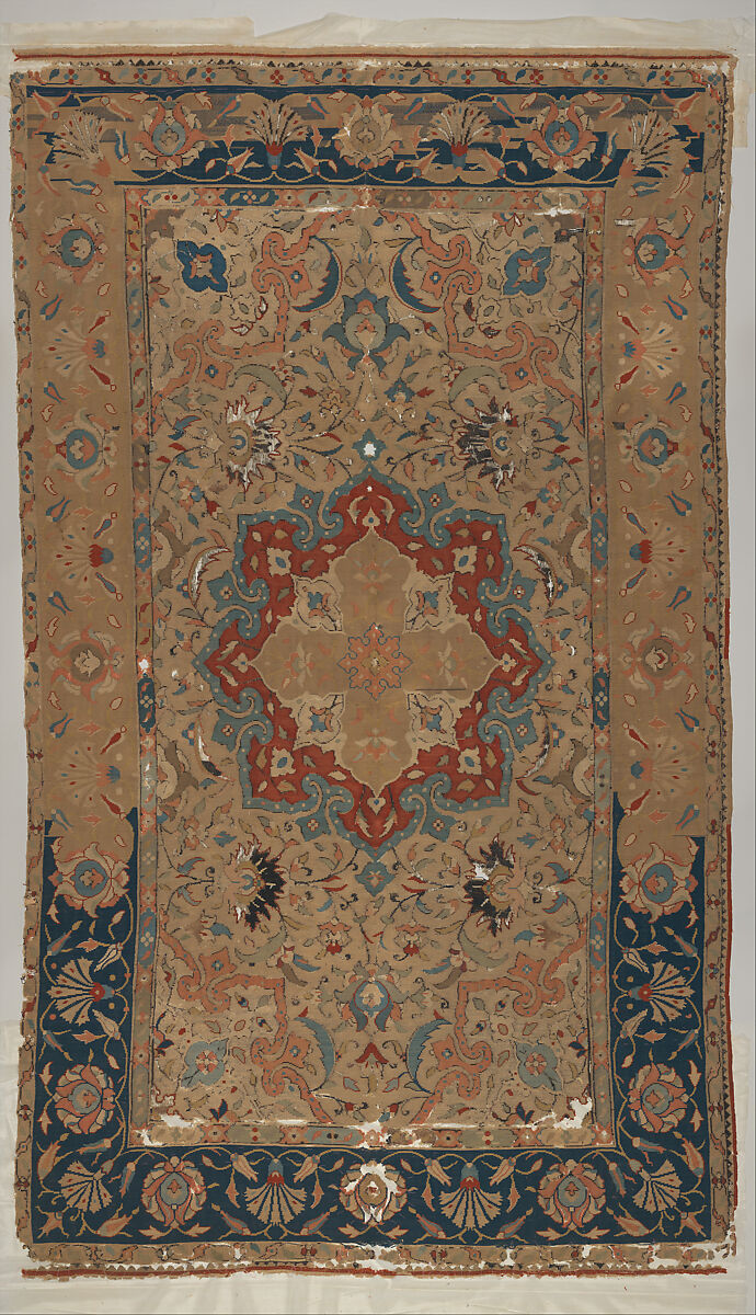 Carpet, Silk, metal wrapped thread; tapestry weave