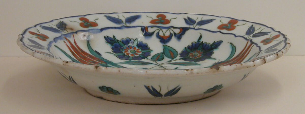 Dish, Stonepaste; painted under transparent glaze