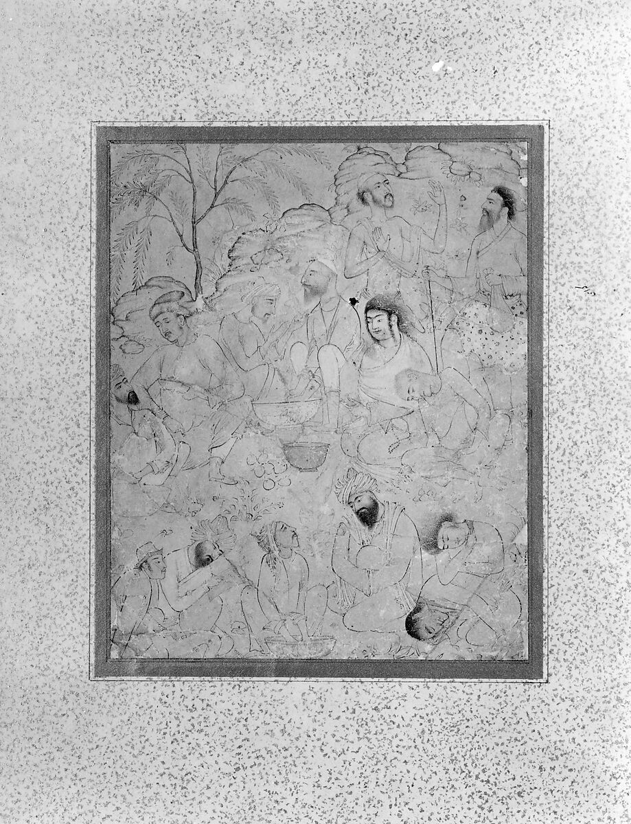 Men Preparing Some Sort of Intoxicant in the Country, Ink, watercolor, and opaque watercolor on paper