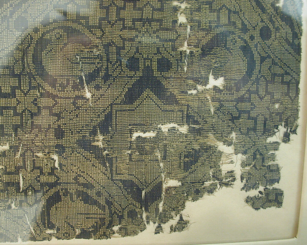 Textile with Birds and Horned Quadrupeds Flanking a Tree of Life, Silk; warp faced plain weave