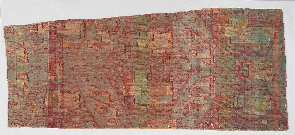 Velvet with Figural Imagery, Silk, metal wrapped thread; cut and voided velvet