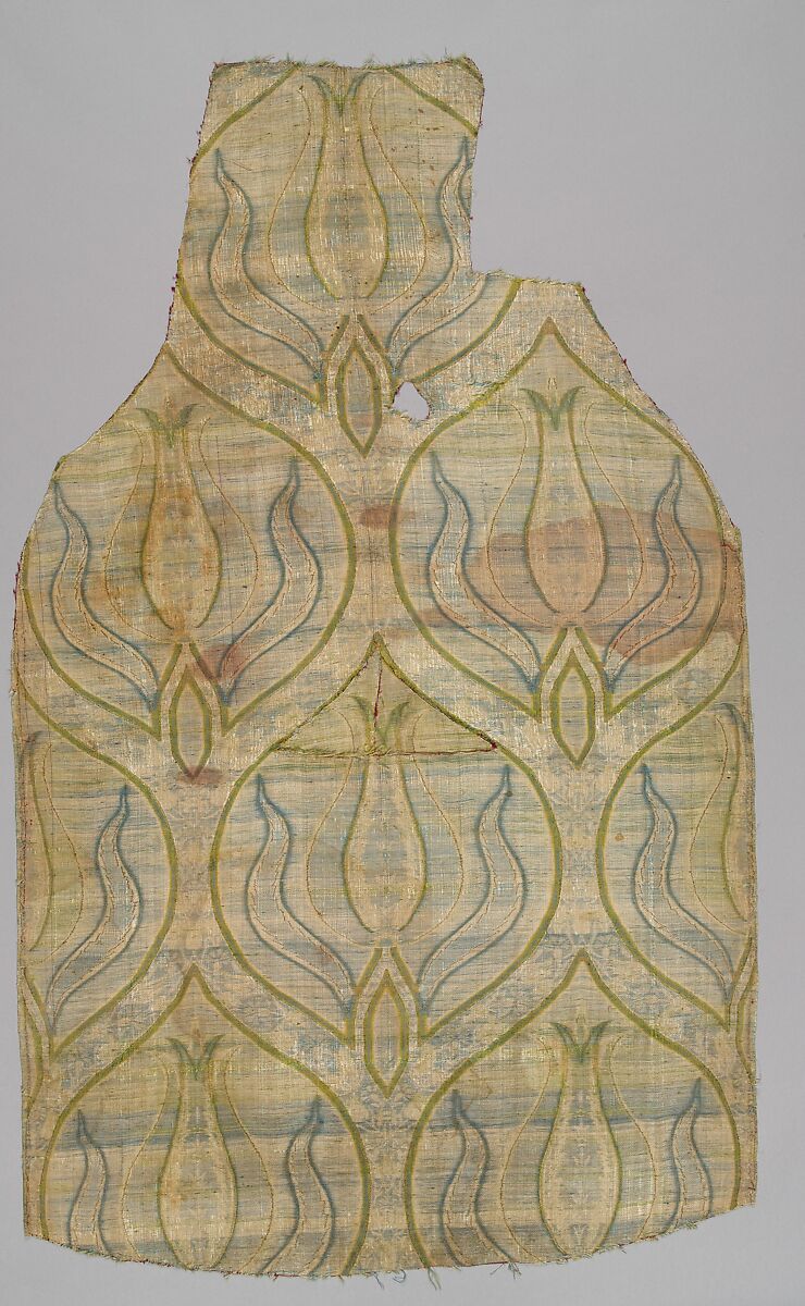 Velvet with Figural Imagery, Silk, metal wrapped thread; cut and voided velvet