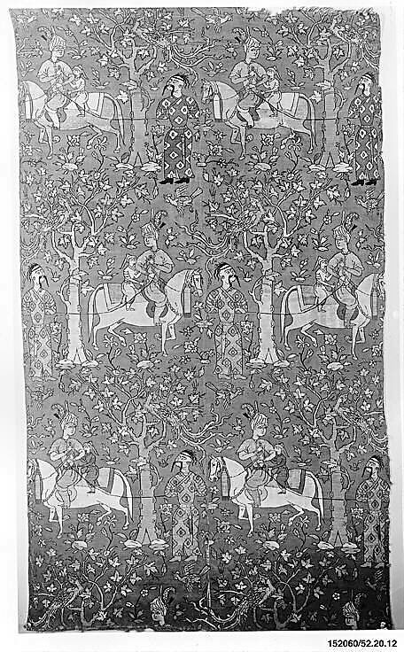 Safavid Courtiers Leading Georgian Captives, Silk, metal wrapped thread; lampas