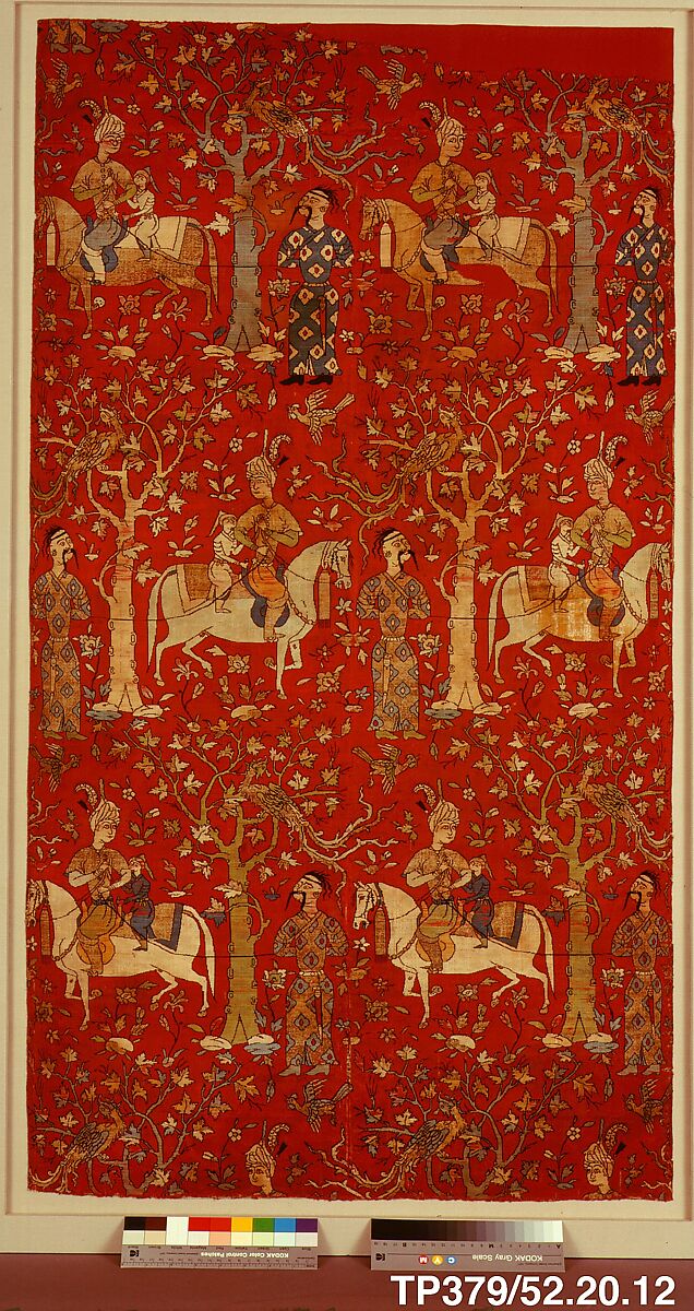 Safavid Courtiers Leading Georgian Captives, Silk, metal wrapped thread; lampas