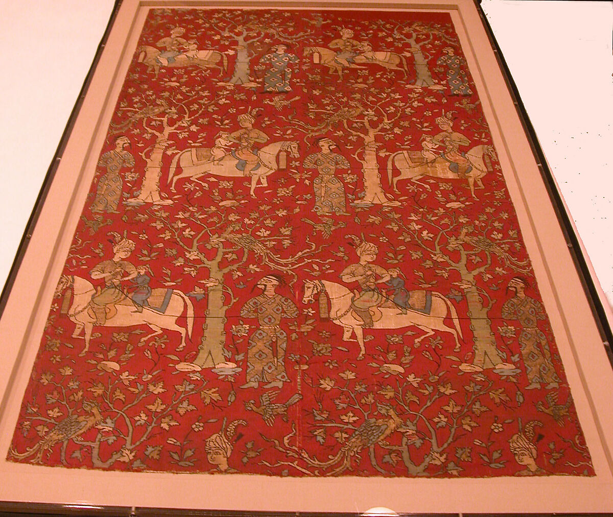 Safavid Courtiers Leading Georgian Captives, Silk, metal wrapped thread; lampas
