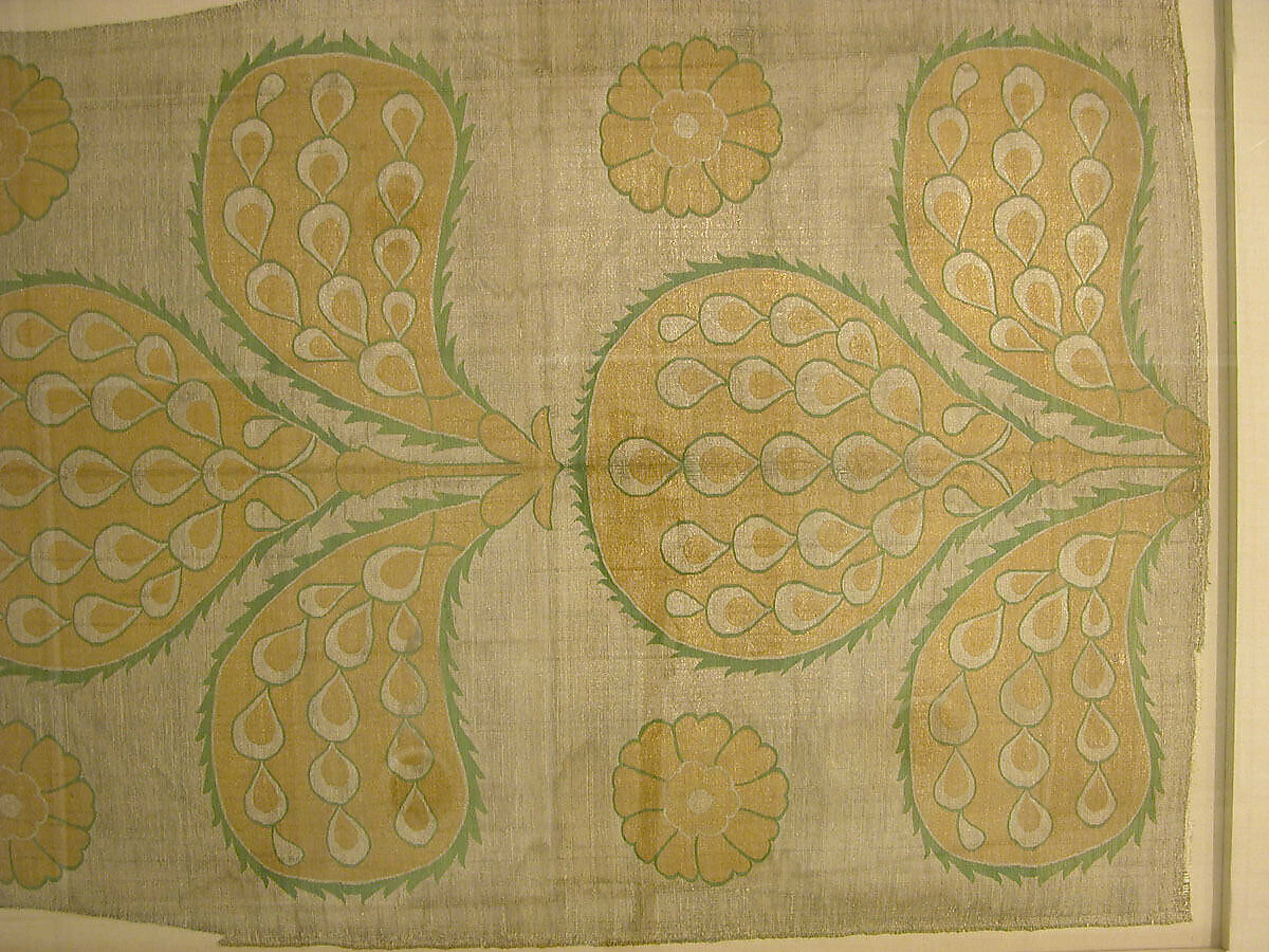 Fragment of a Kaftan Back, Silk, metal wrapped thread; taqueté (seraser)