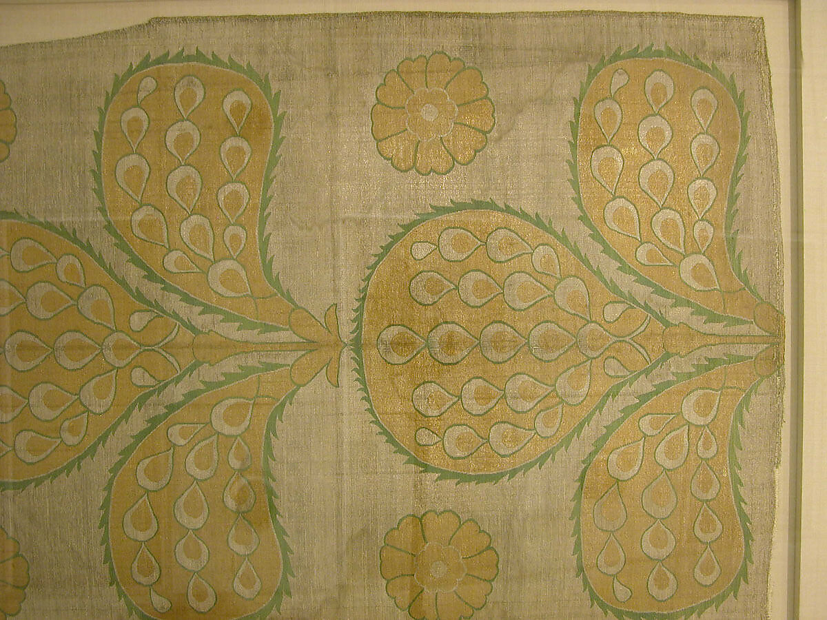 Fragment of a Kaftan Back, Silk, metal wrapped thread; taqueté (seraser)