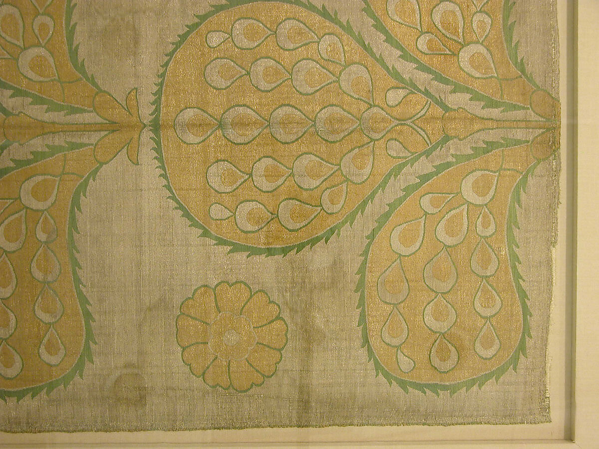 Fragment of a Kaftan Back, Silk, metal wrapped thread; taqueté (seraser)