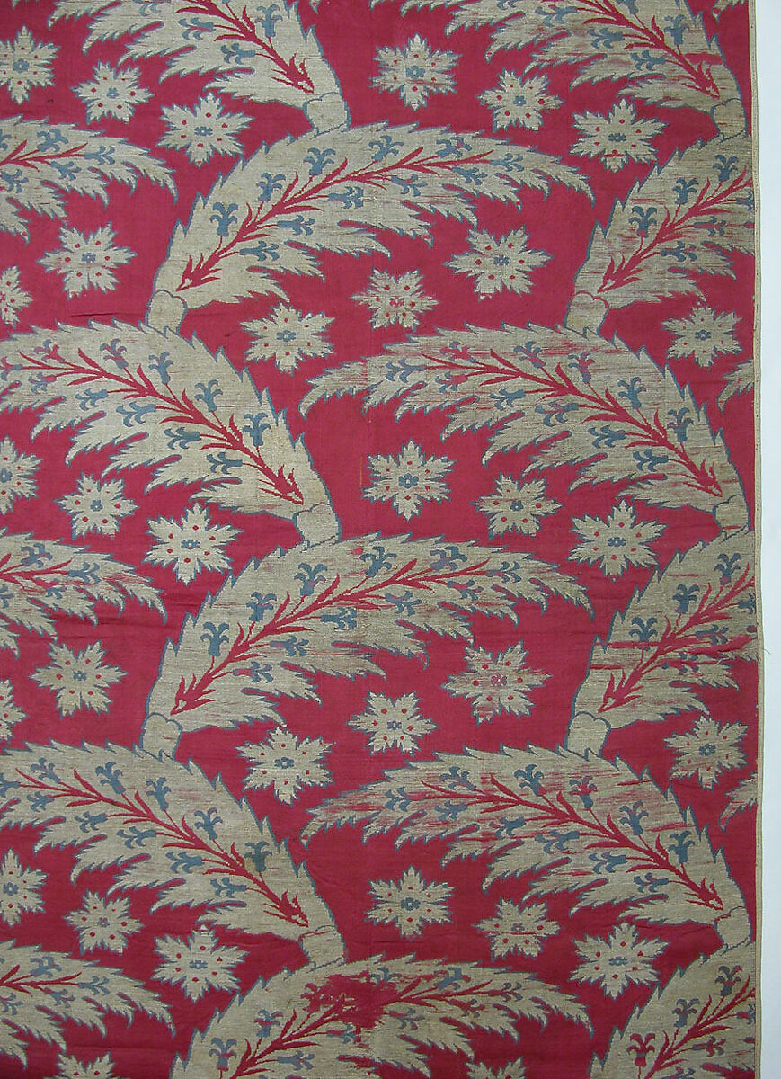 Loom Width with Serrated Leaf Design, Silk, metal wrapped thread; lampas (kemha)