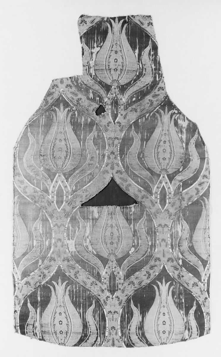 Textile Fragment, Silk, metal wrapped thread; lampas (kemha)