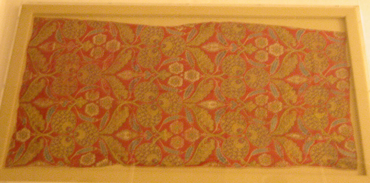 Rectangular Silk Fragment, Silk, metal wrapped thread; lampas (kemha)