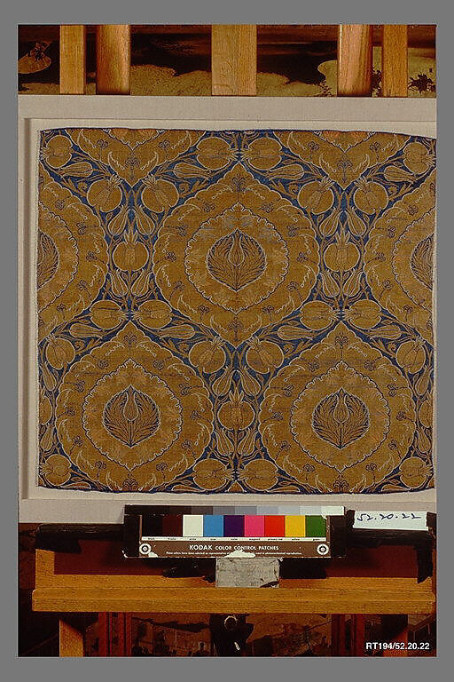 Textile Fragment, Silk, metal wrapped thread; lampas (kemha)