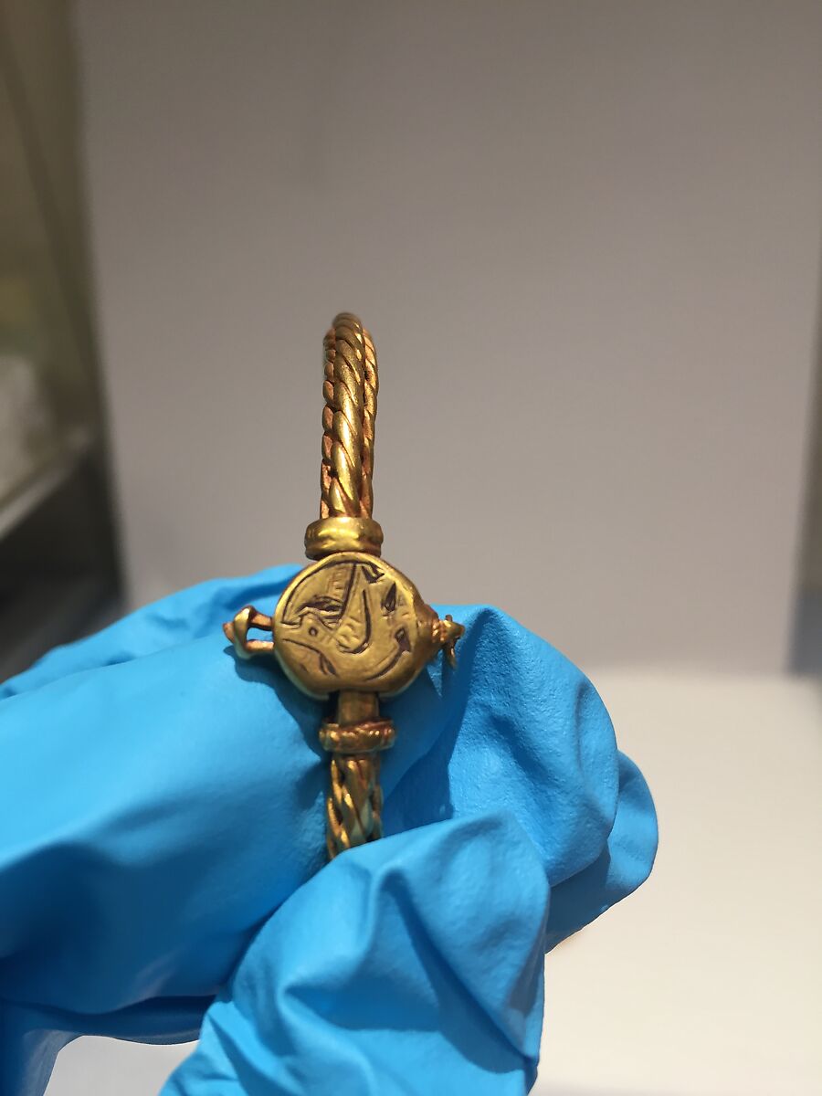 Bracelet, One of a Pair, Gold wire