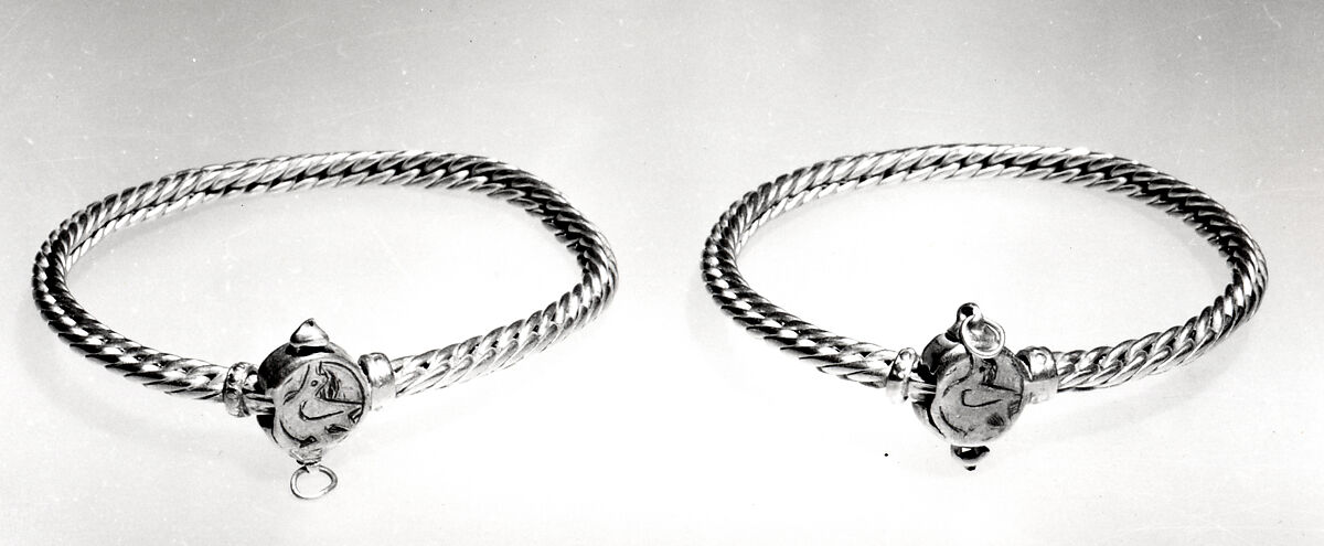 Bracelet, One of a Pair, Gold wire