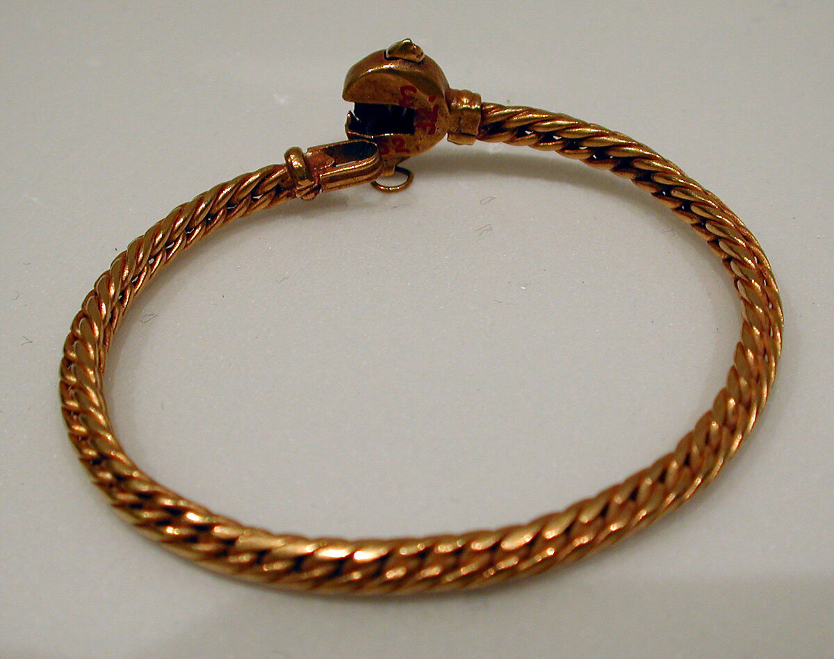 Bracelet, One of a Pair, Gold wire