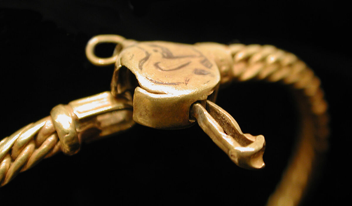 Bracelet, One of a Pair, Gold wire