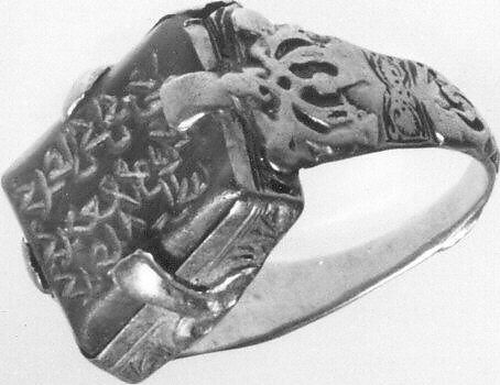 Ring, Gold sheet and carnelian seal stone; incised