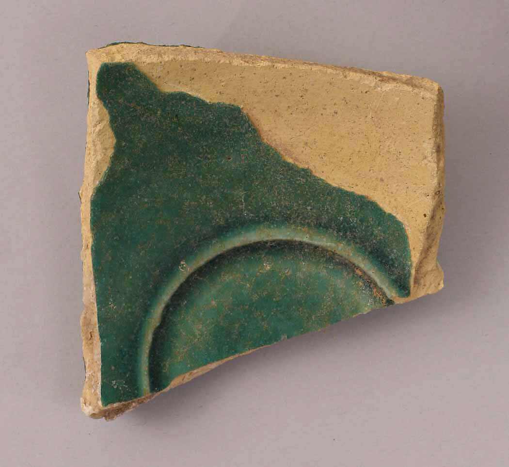 Fragment of a Bowl, Earthenware; glazed 