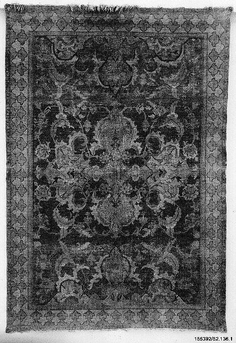 Polonaise Carpet with Trefoil Border, Silk, metal wrapped thread 