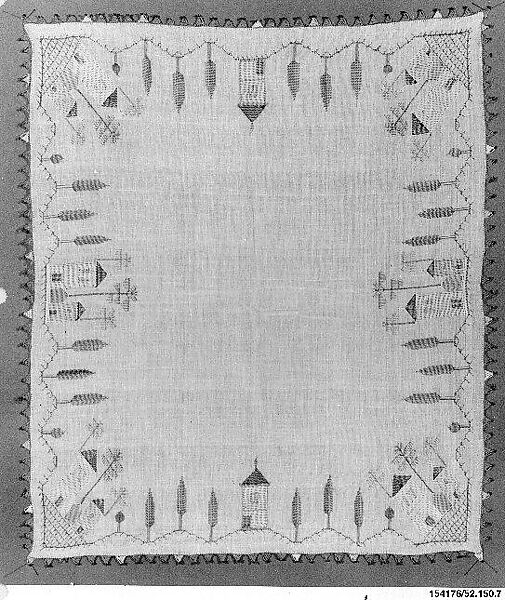 Cover, Cotton and silk; embroidered 
