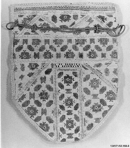 Bag, Cotton and silk; embroidered