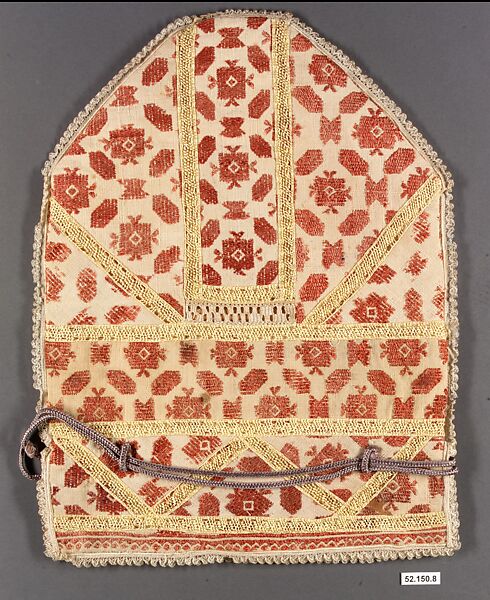Bag, Cotton and silk; embroidered 