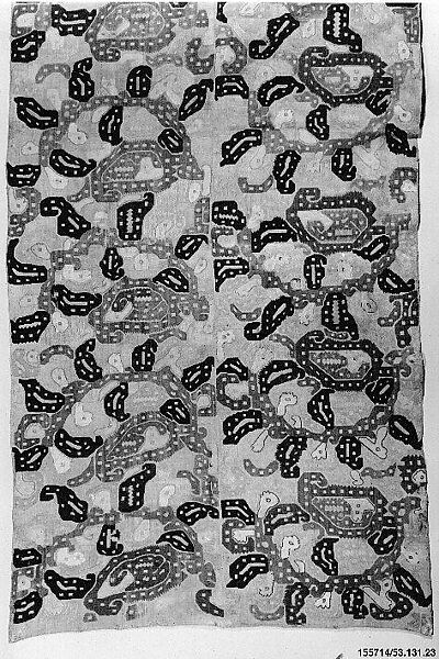 Strip, Linen; embroidered in silk 