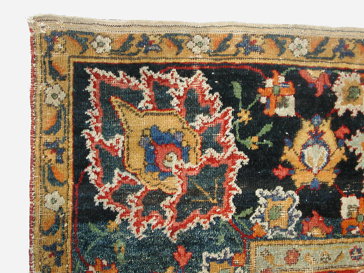 "Floral and Cloudband" Carpet, Cotton (warp and weft), wool (pile); asymmetrically knotted pile