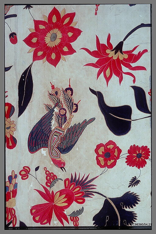 Bed Cover or Wall Hanging, Cotton, silk; plain weave, embroidered, originally quilted